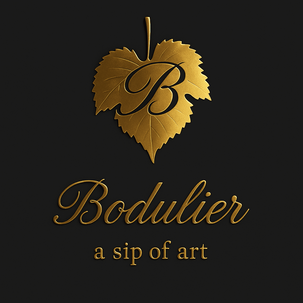 Logo Vinoteke Bodulier – elegantan antracit natpis